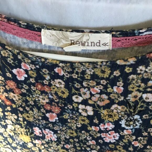 Rewind floral dress size Medium long sleeve blue - Picture 3 of 4